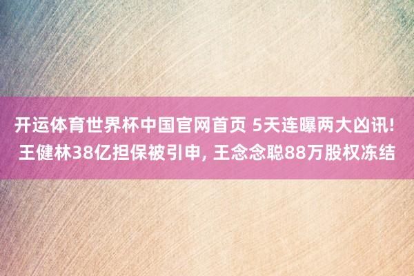 开运体育世界杯中国官网首页 5天连曝两大凶讯! 王健林38亿担保被引申, 王念念聪88万股权冻结