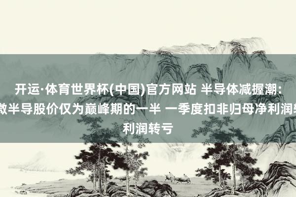 开运·体育世界杯(中国)官方网站 半导体减握潮: 东微半导股价仅为巅峰期的一半 一季度扣非归母净利润转亏