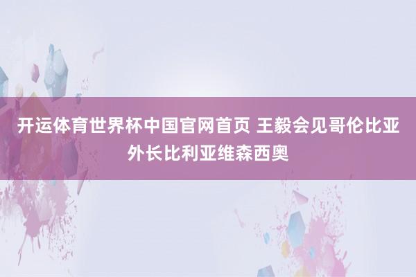 开运体育世界杯中国官网首页 王毅会见哥伦比亚外长比利亚维森西奥