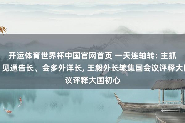开运体育世界杯中国官网首页 一天连轴转: 主抓会议、见通告长、会多外洋长, 王毅外长辘集国会议评释大国初心