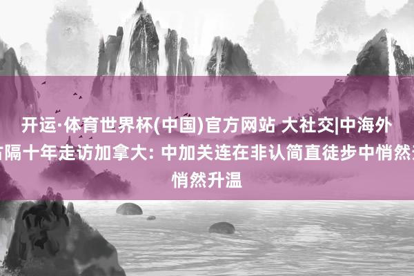 开运·体育世界杯(中国)官方网站 大社交|中海外万古隔十年走访加拿大: 中加关连在非认简直徒步中悄然升温