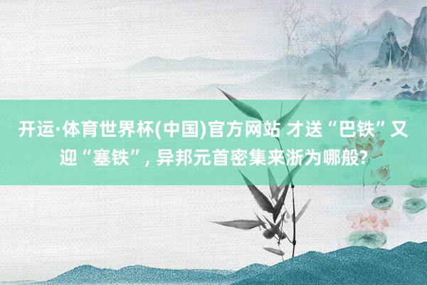 开运·体育世界杯(中国)官方网站 才送“巴铁”又迎“塞铁”, 异邦元首密集来浙为哪般?