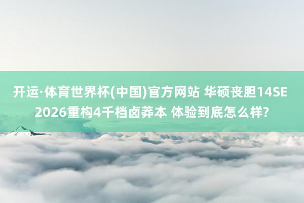 开运·体育世界杯(中国)官方网站 华硕丧胆14SE 2026重构4千档卤莽本 体验到底怎么样?