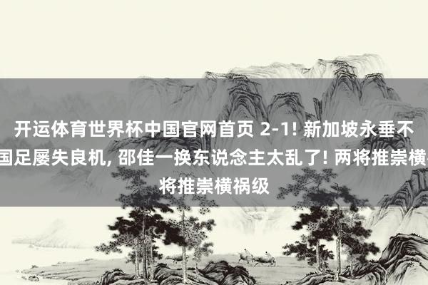 开运体育世界杯中国官网首页 2-1! 新加坡永垂不朽， 国足屡失良机， 邵佳一换东说念主太乱了! 两将推崇横祸级