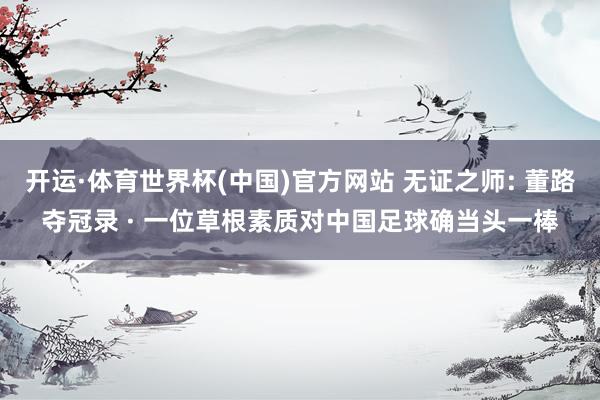 开运·体育世界杯(中国)官方网站 无证之师: 董路夺冠录 · 一位草根素质对中国足球确当头一棒