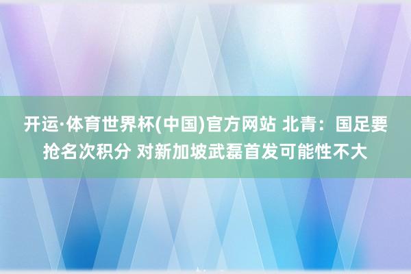 开运·体育世界杯(中国)官方网站 北青：国足要抢名次积分 对新加坡武磊首发可能性不大