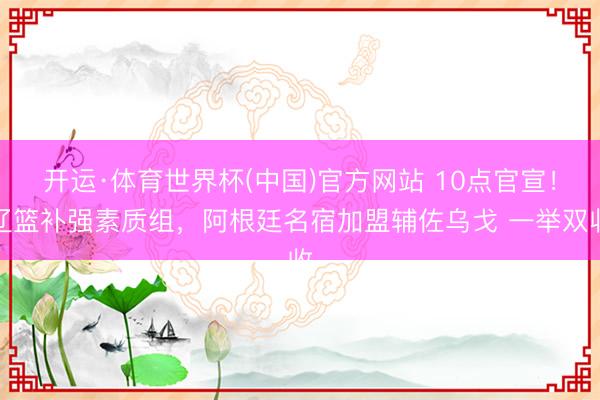 开运·体育世界杯(中国)官方网站 10点官宣!辽篮补强素质组,阿根廷名宿加盟辅佐乌戈 一举双收